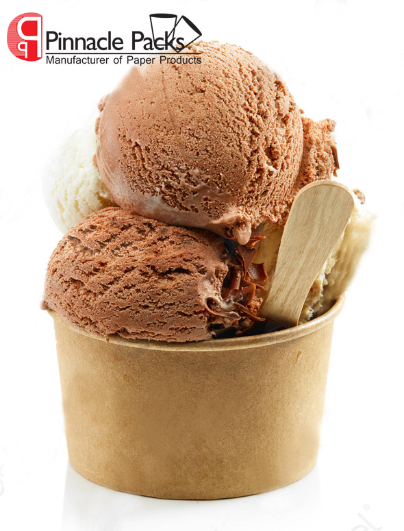 Kraft Paper Ice Cream Cup/bowl With Paper Lid