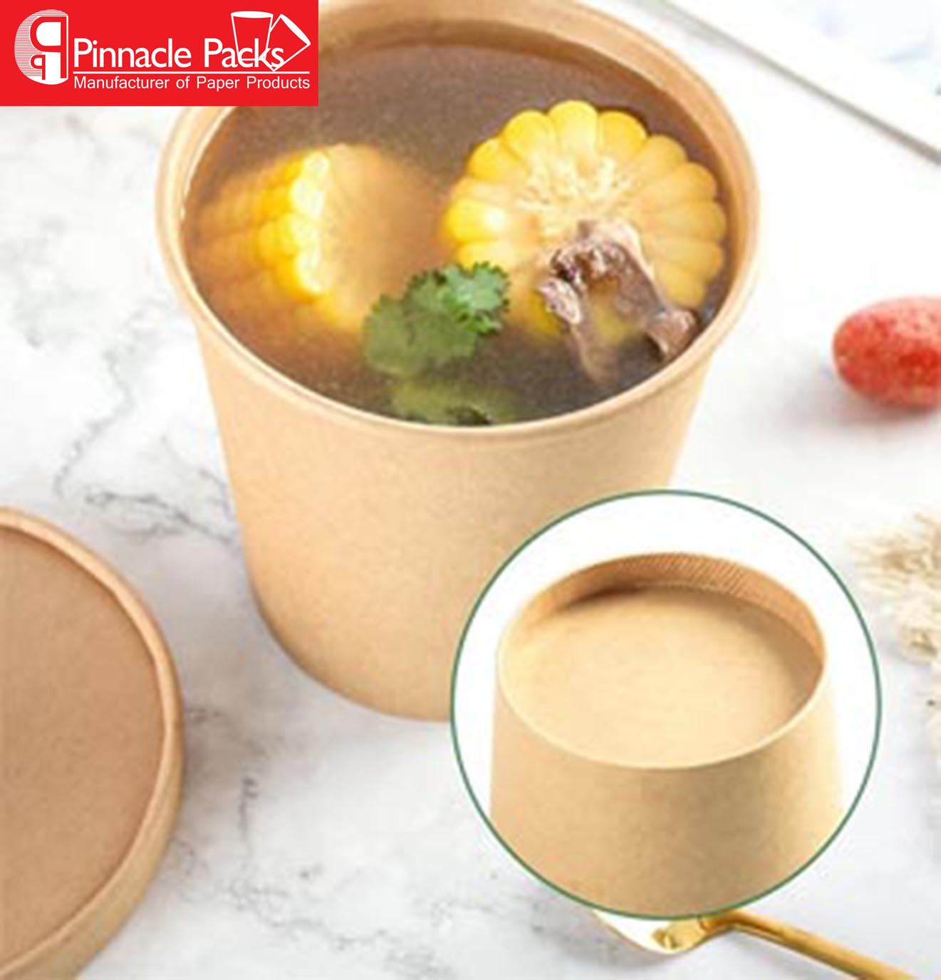 Kraft Paper Bowl With Paper Lid