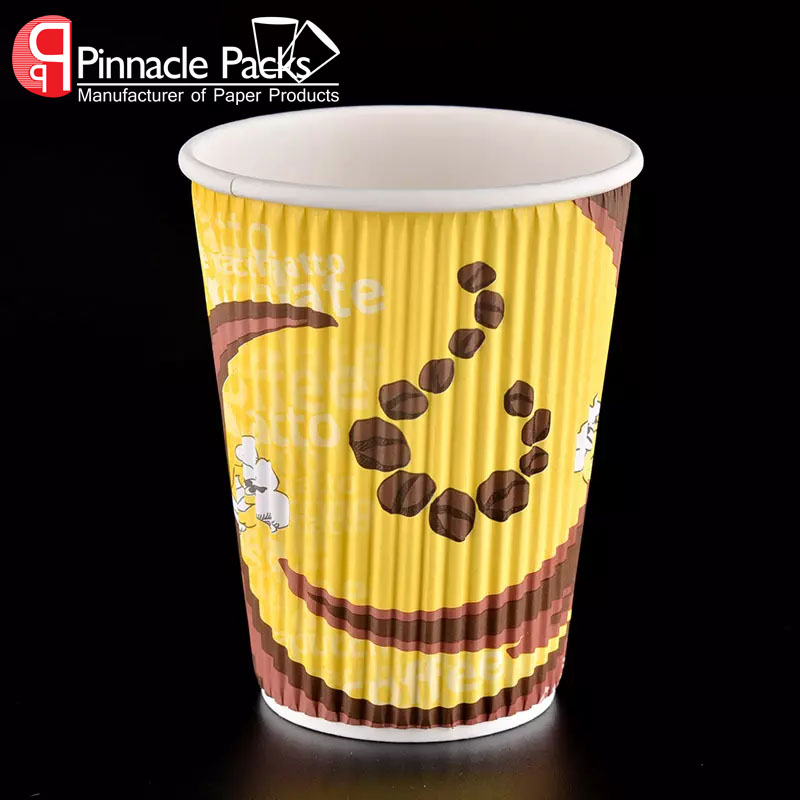 Disposable Hot Coffee Ripple Wall Paper Cup
