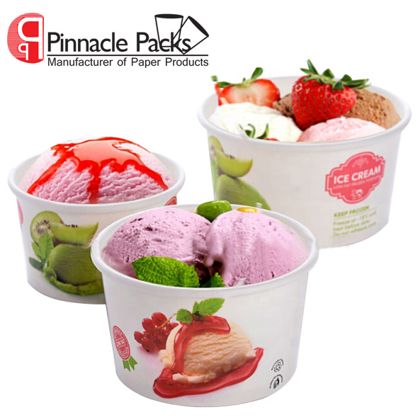 Printed Paper Ice Cream Cup/bowl With Paper Lid