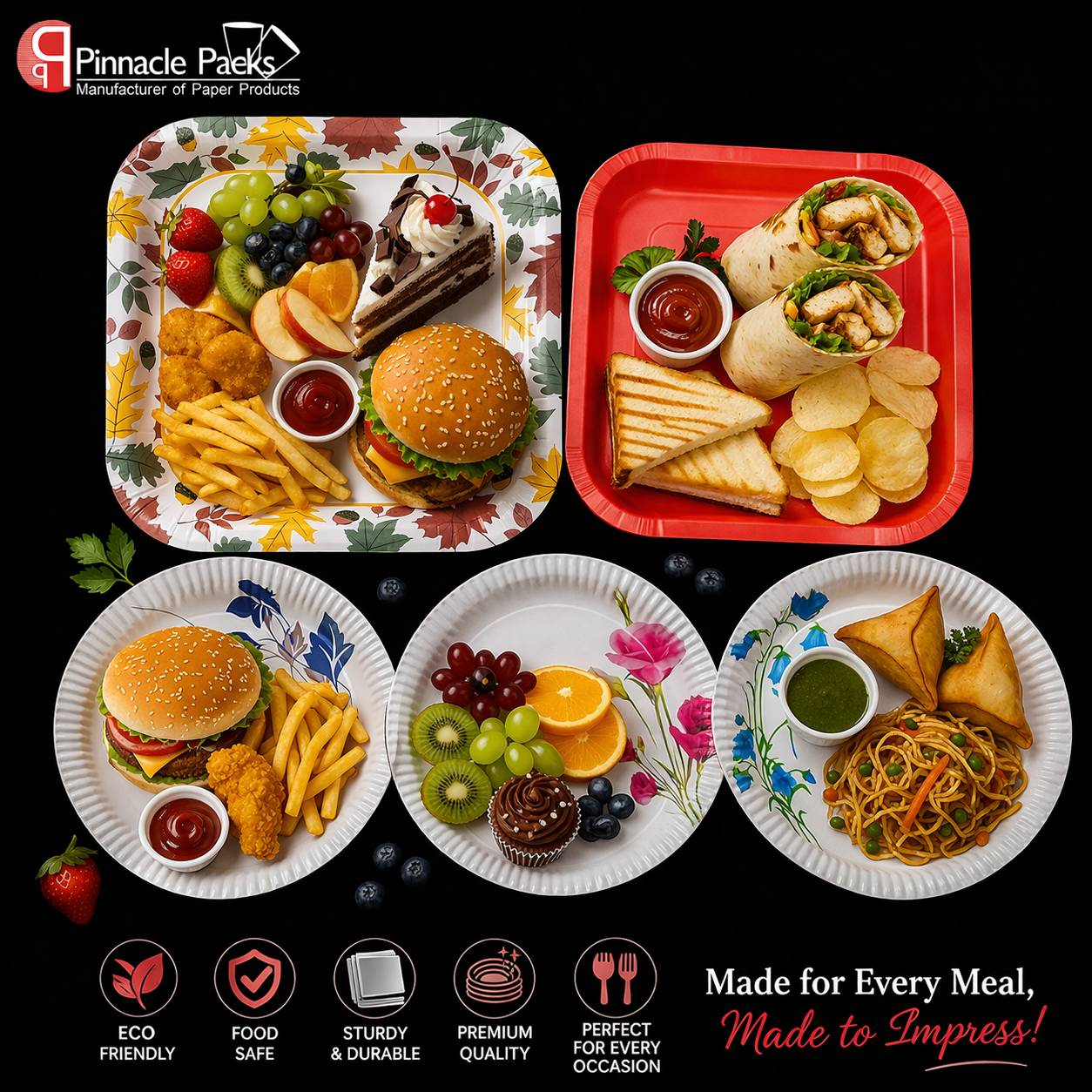 Paper Plate (Round - Flat Round - Square)